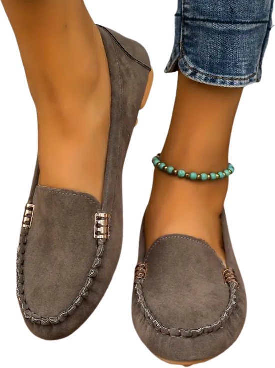 Bovista Loafers Dames - Met Hak - Damesschoenen - Instappers - Grijs - Maat 39