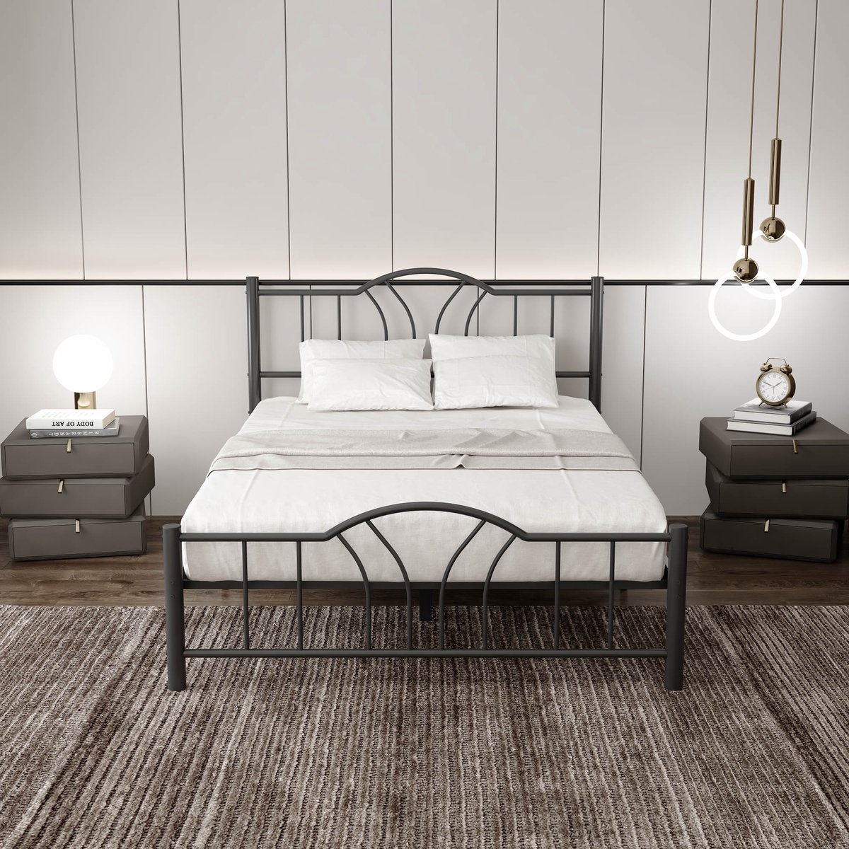 AirSleeperz® heavy duty metalen bedframe Esmee - Kleur zwart - Afmeting 140x200 cm - Draagkracht 600 kg