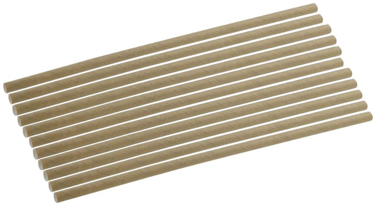Set van 500 bruine papieren rietjes 21 cm Fackelmann Nature
