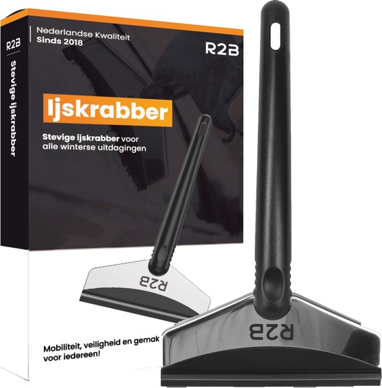 R2B Stevige IJskrabber auto - Extra breed - RVS & Gehard kunststof - Ruitenkrabber auto - Glaskrabber - Glasschraper - Autoaccessoires