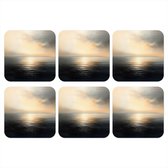 Dessous de verre Soleil - Horizon - Mer - 10x10 cm - 6 morceaux - Sous pour Verres et Tasses