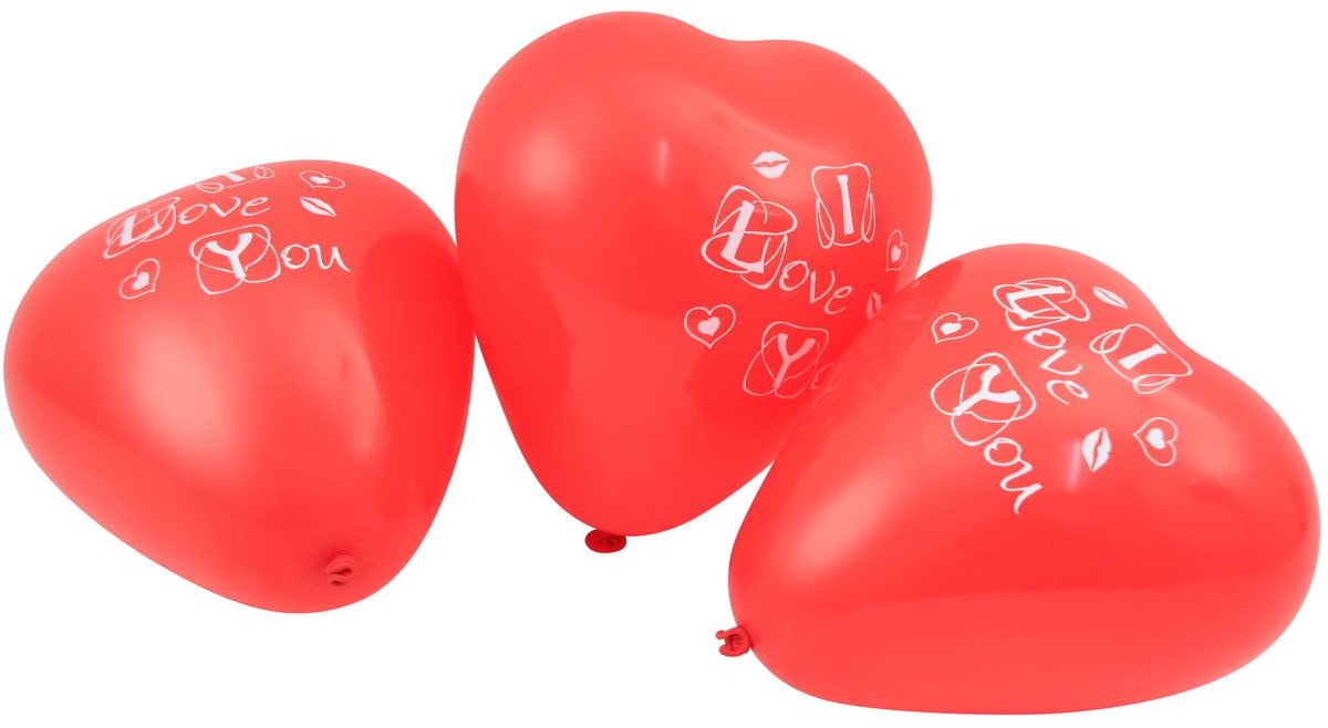 Set van 5 rode hartvormige ballonnen met opdruk Fackelmann Nature