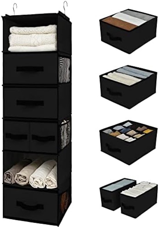 GRANNY SAYS Hangende Organizer met 6 Vakken, Kledingkast Organizer Hangende, Hangkast Organizer met Zijvakken, Kast Organizer Opbergen en Organiseren, Kleding Organizer, Wit, Hanging Storage Shelves GRANNY SAYS Hangende Organizer met 6 Vakken, Kledingkast Organizer Hangende, Hangkast Organizer met Zijvakken, Kast Organizer Opbergen en Organiseren, Kleding Organizer, Wit, Hanging Storage Shelves