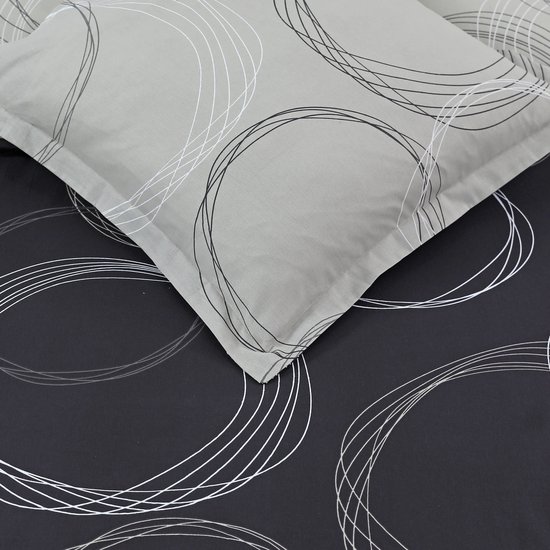 VISION Lenny - Omkeerbaar tweezijdig Dekbedovertrek met 2 bijhorende slopen -Lits-jumeaux - 240x220cm - 100% katoen van VISION — afbeelding 4