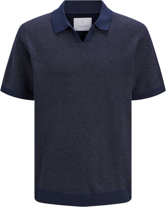 JACK&JONES JPRCCEASTON KNIT SPLIT NECK SS SN Heren Gebreide polo - Night Sky