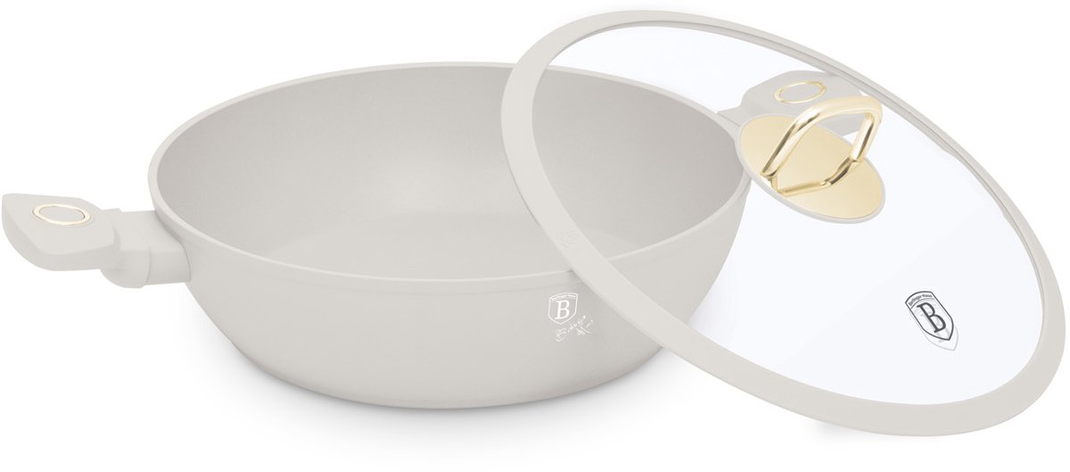 Berlinger Haus Hapjespan - Inductie - Ø 28 cm - Met Deksel - Creme