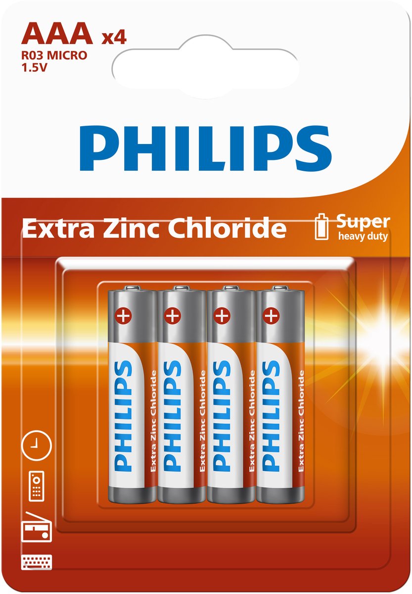 Philips LongLife Batterij AAA 4-pack
