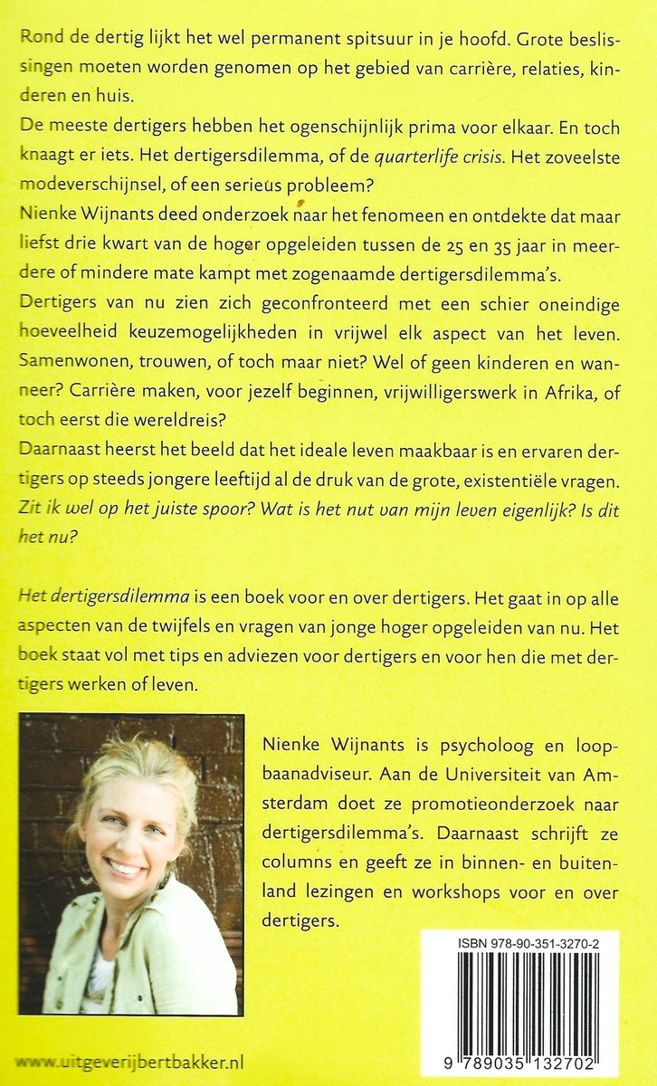 Het Dertigers Dilemma - back cover