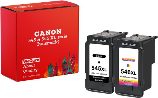 2-pack | geschikt voor Canon PG-545 XL + CL-546 XL - Inkt Cartridge 2-pack voor Canon Pixma TS205 / TS305 / TS3350 / TS3150 / TS3151 / TS3355 / TR4550 / TR4551 / MG2550 / MG2555 / MG2950 / MG2450 / MX495 / MX490 Printer - Pack Kleur en Zwart