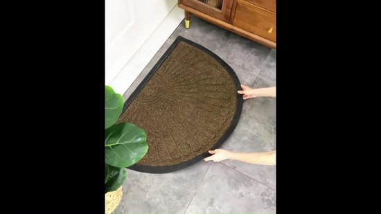 Voetmat kokos halfrond, deurmat voor buiten en binnen, vuilvangmat voor je huisdeur