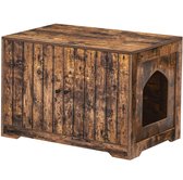 Bol.com ACAZA Kattenbak - Kattenhuis - 80 x 50 x 55 cm - Vintage Bruin aanbieding