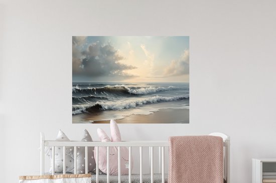Stickers muraux - Film autocollant - Plage - Mer - Coucher de soleil - 80x60 cm - Film adhésif - Stickers muraux Chambre d'enfant - Papier peint autocollant - Papier peint autocollant - Film autocollant