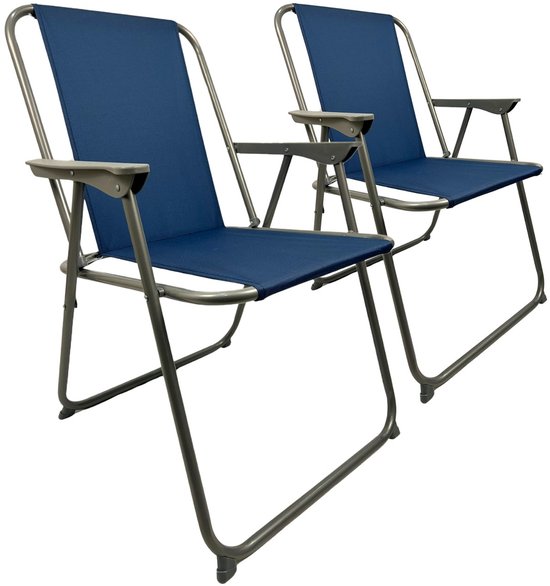 EASTWALL Opvouwbare Kampeerstoel - 2 stuks - Multifunctionele Vouwstoel - Campingstoel - Tuinstoel Inklapbaar - Klapstoel -Strandstoel - Visstoel - Blauw
