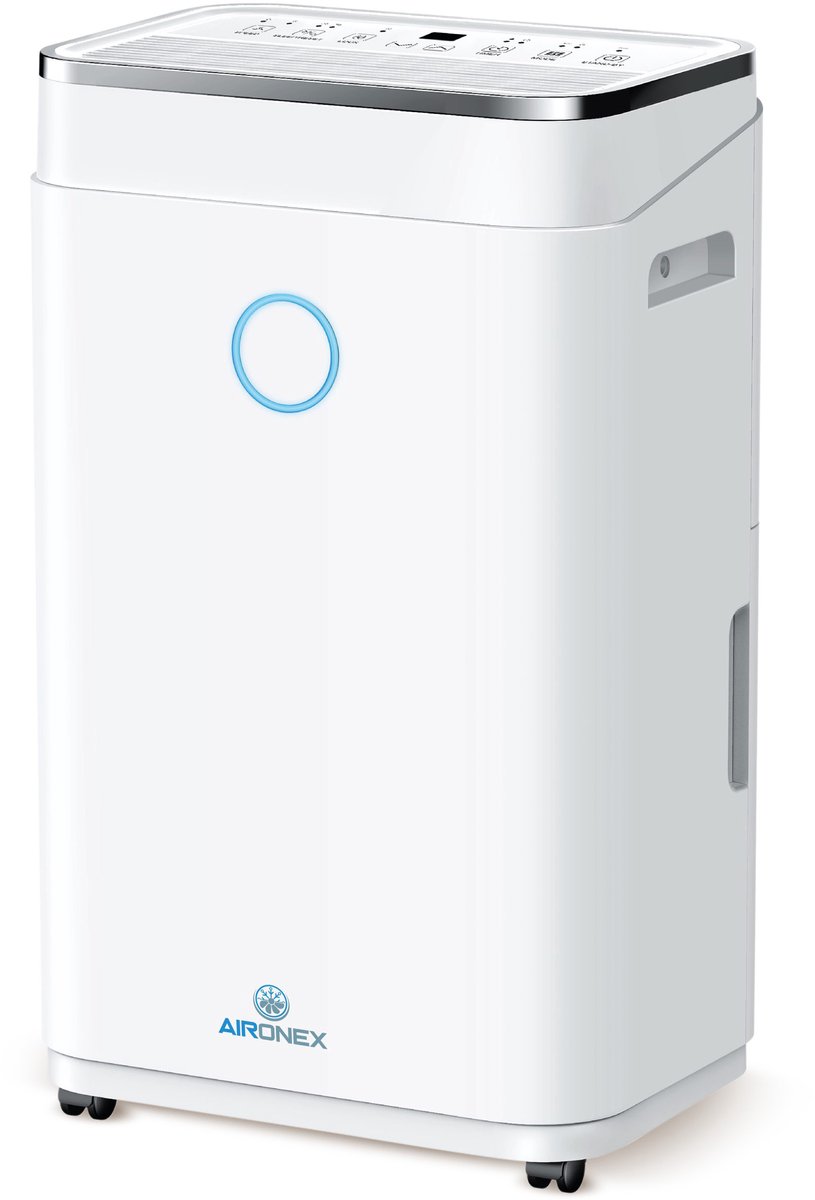 Aironex Luchtontvochtiger 20 ltr - Ontvochtigt 20 liter per dag - Voorkomt Schimmel - Stil - Geschikt voor woonkamer, slaapkamer, badkamer, kelder en garage - Vochtvreter- Luchtontvochtiger en Luchtreiniger- Luchtontvochtiger slaapkamer- Dehumidifier op Prijzenvolger.com