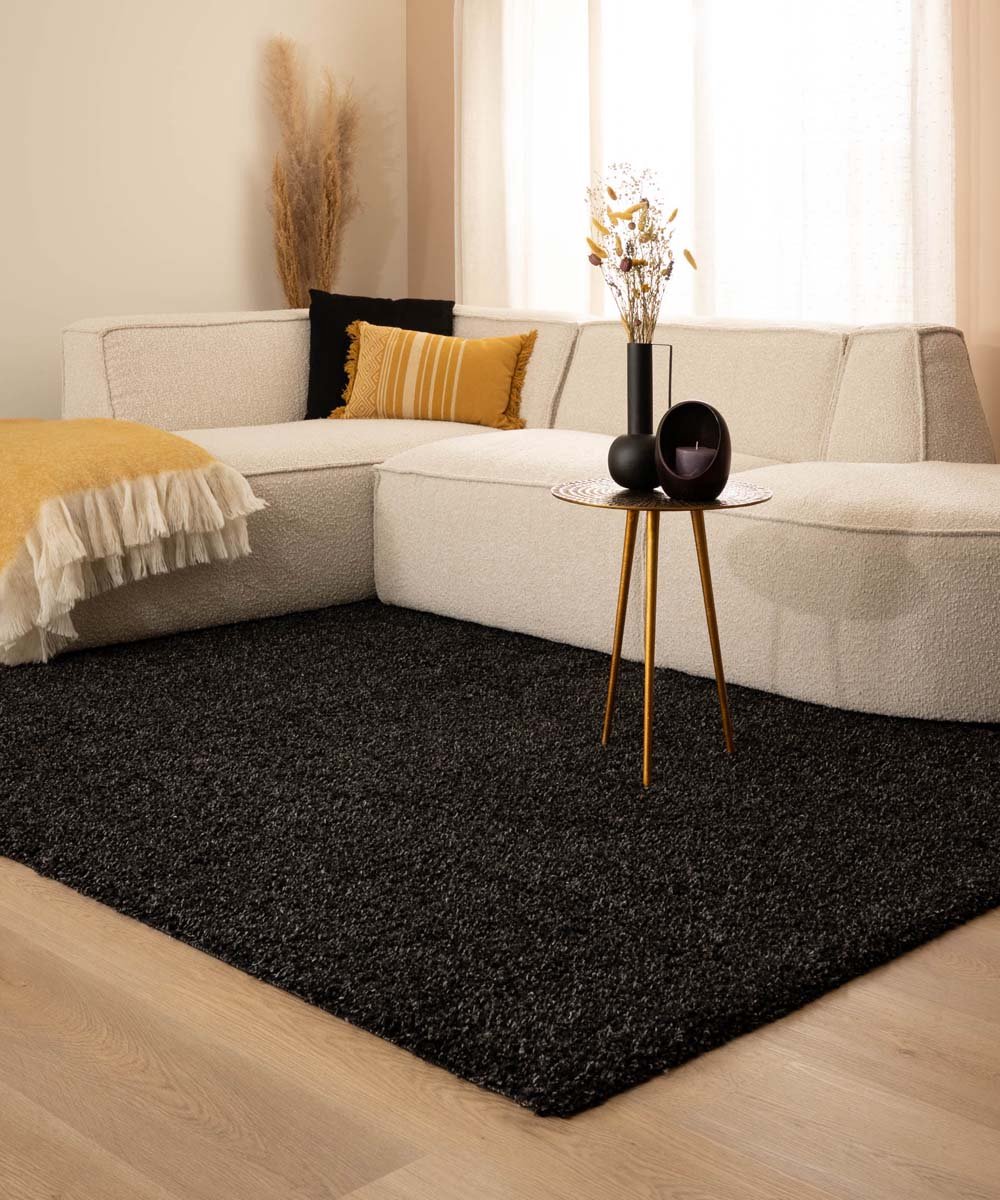 Hoogpolig vloerkleed shaggy Trend effen - antraciet 100x200 cm