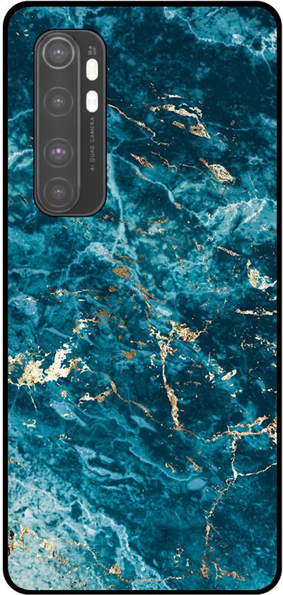 Coque Smartphonica pour Xiaomi Mi Note 10 Lite avec motif marbre - Coque arrière en TPU Blauw marbré - Compatible avec Xiaomi Mi Note 10 Lite