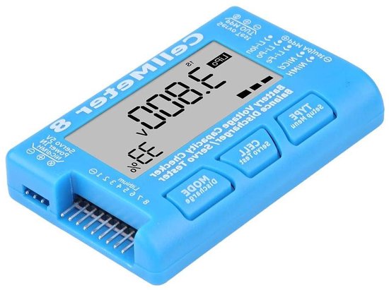 Digital Battery Capacity Control Voltage Tester Detector LiPo LiFe NiMH Lithium Ion Battery Meter Black