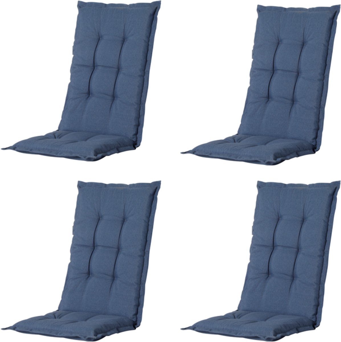 Madison - Tuinstoelkussen Hoge Rug Panama safier blue - Ca. 123x50 cm - Set van 4