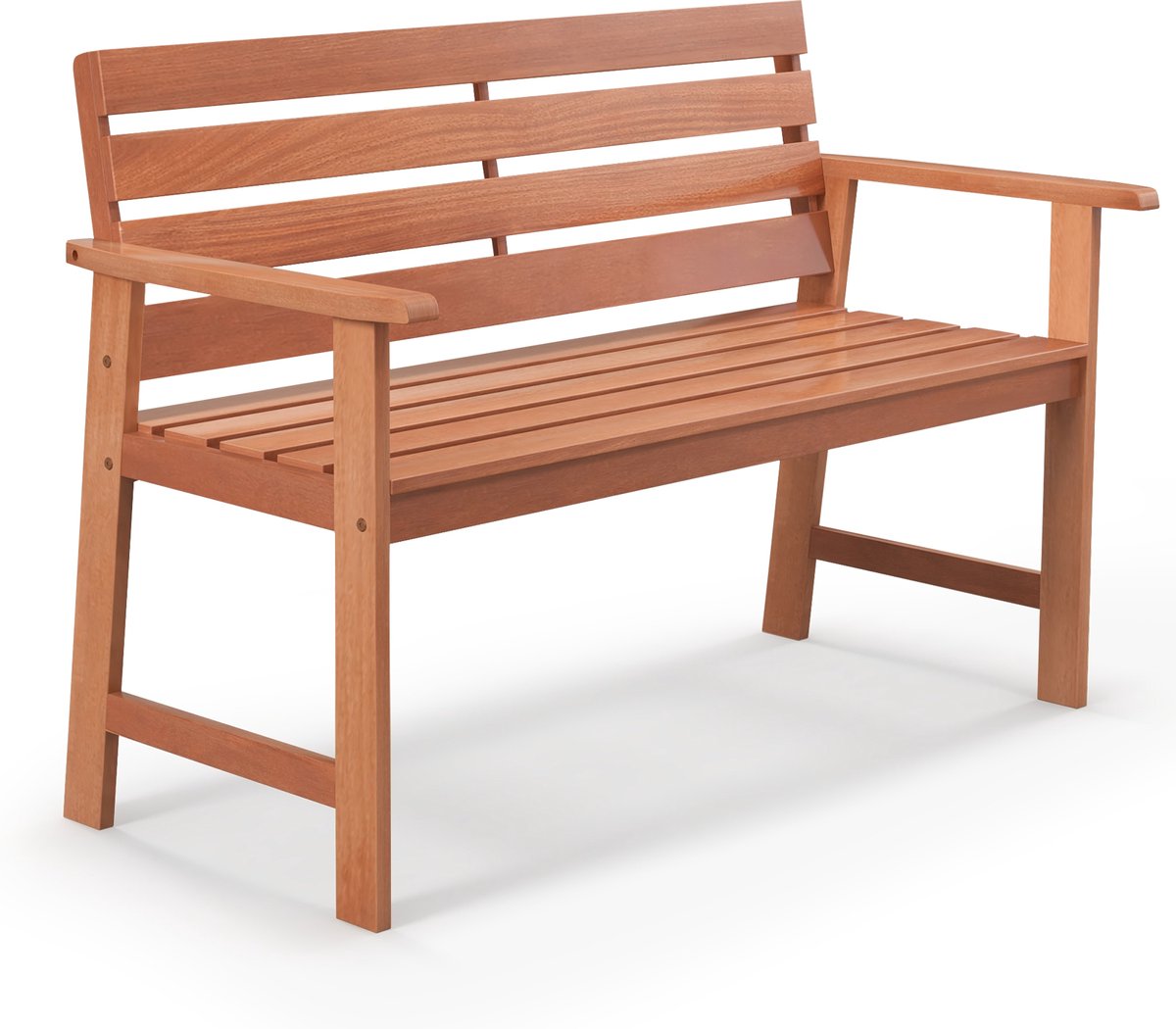COSTWAY Tuinbank van hardhout, houten bank, weerbestendig, zitbank voor 2 personen, balkonbank van hardhout, parkeerbank voor terras, balkon, tuin, 120,5 x 64 x 84 cm