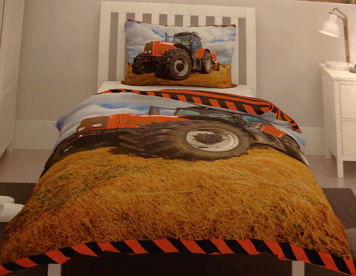 Dekbedovertrek trekker rood 140 x 200 cm 60 x 70 cm - 100% katoen