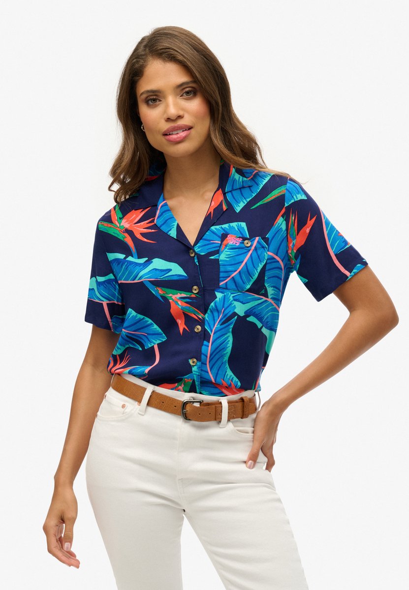 Superdry Beach Resort overhemd Dames Shirts Marineblauw