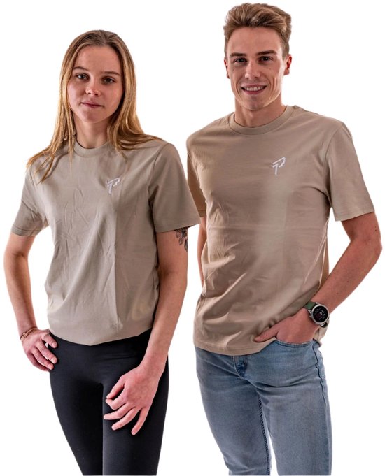 Proma Sports - T-shirt de tous les jours - Beige - L - Unisexe - Coupe standard - Fitness - Sports d'équipe - Esports - Vêtements de détente
