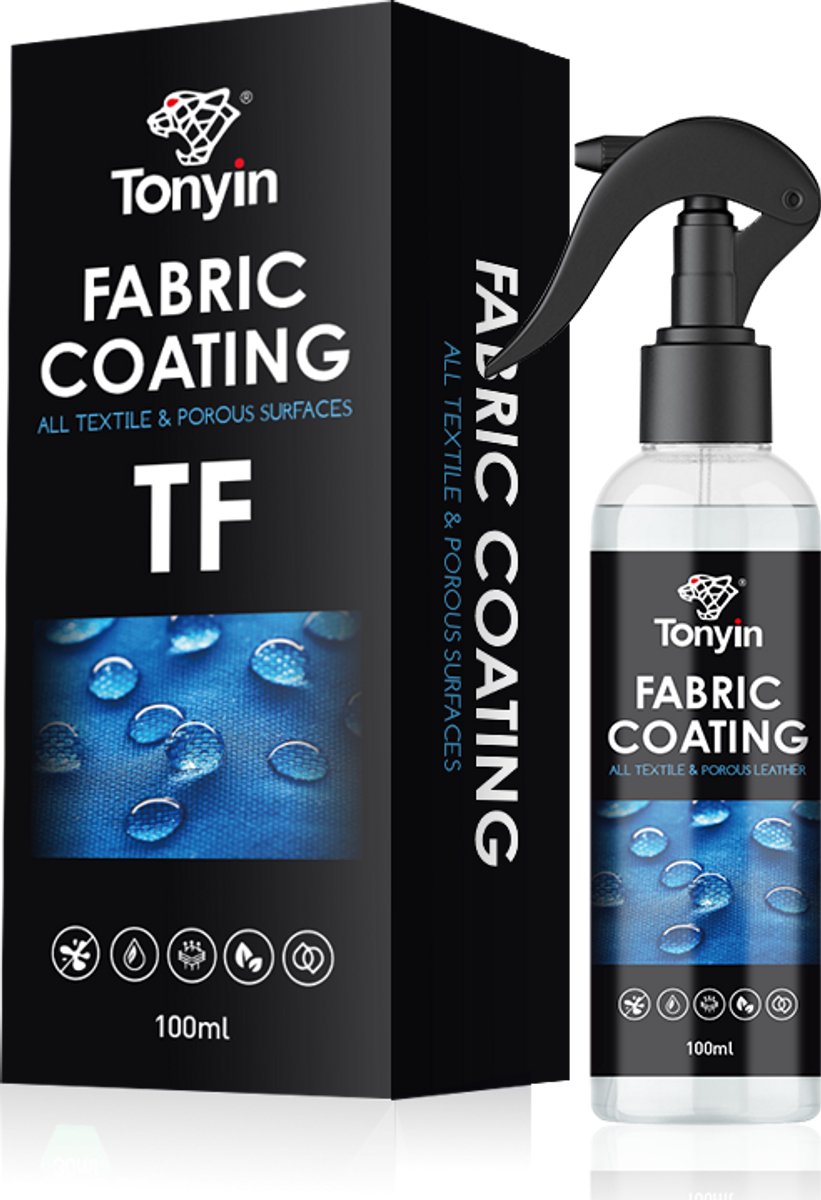 Tonyin | Fabric Coating – Textiel Coating | TF | Duurzame bescherming tegen water en vervuiling | ontworpen voor alle textiel/stof oppervlakken.