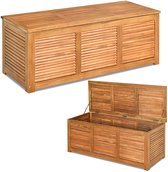 COSTWAY Coffre de jardin en bois d'acacia, coffre de rangement, coffre à coussins, coffre de jardin pour jardin, balcon, 120 x 45 x 45 cm