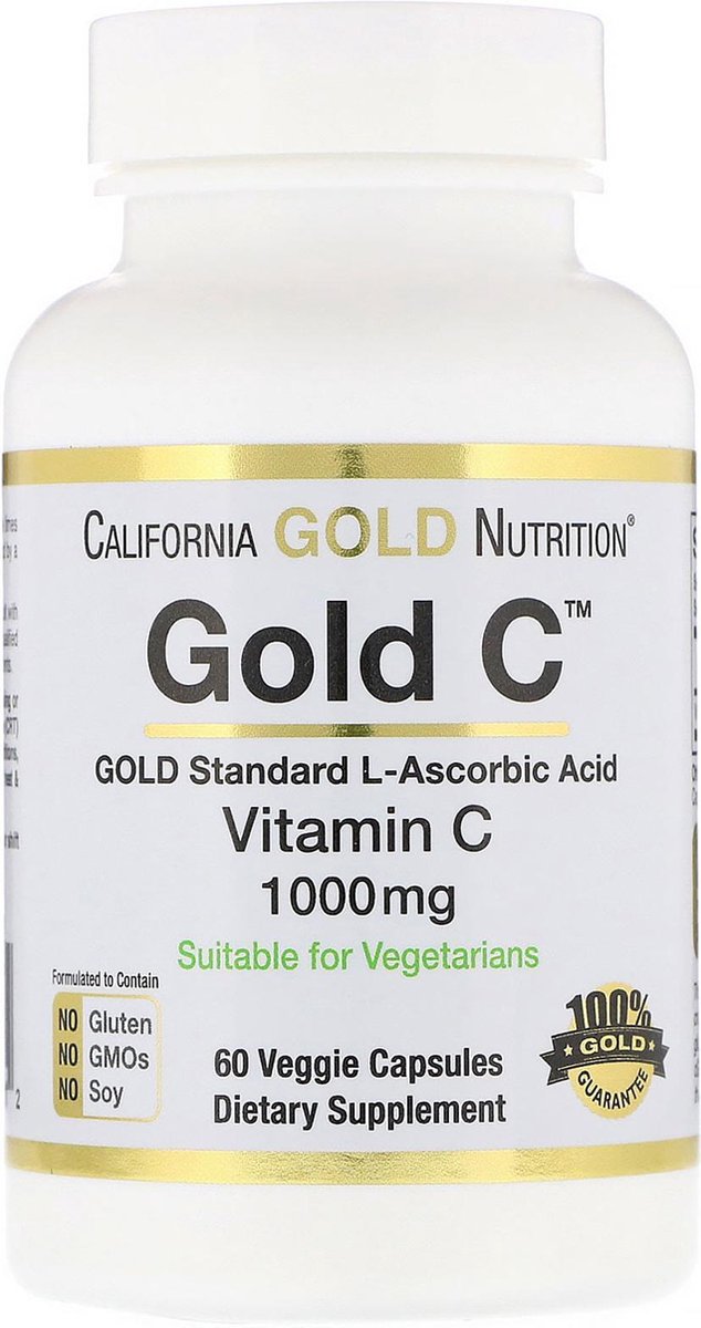 Vitamine C - 1000 mg - 60 Veggie Capsules - California Gold Nutrition - AANBIEDING