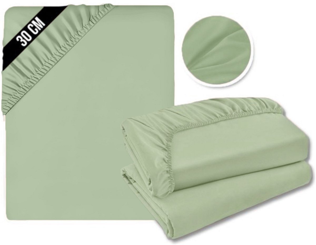 CRLYN® Matrasovertrek 180x200 - Hoeslaken - Matrashoes - Super Zacht - Groen