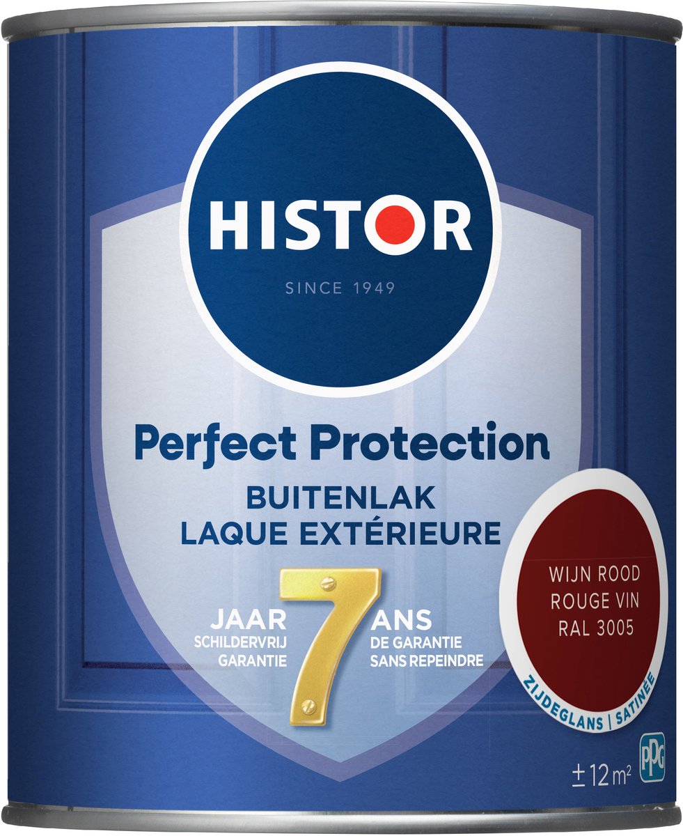 Histor Perfect Protection Buitenlak - Houtlak - Houtverf voor Buiten - Zijdeglans Verf voor Hout - Buitenverf - Wijn Rood RAL 3005 - 0.75 L – foto 5