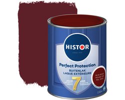 Histor Perfect Protection Buitenlak - Houtlak - Houtverf voor Buiten - Zijdeglans Verf voor Hout - Buitenverf - Wijn Rood RAL 3005 - 0.75 L