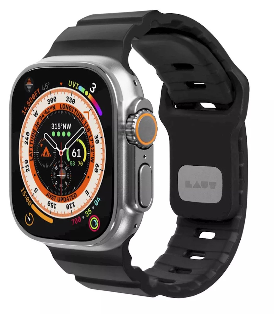 Laut - Enduro Pro horloge strap voor Apple Watch Series 4-10 SE ULTRA - slate black
