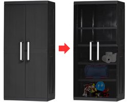 CRLYN® Tuinkast - Tuinkist - Tuinkasten voor Buiten - Tuinberging - Kunststof - Donkergrijs