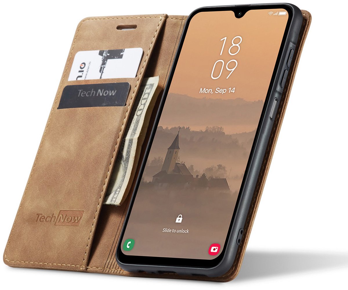 Hoesje geschikt voor Samsung Galaxy A36 - Book Case Leer Slimline Bruin