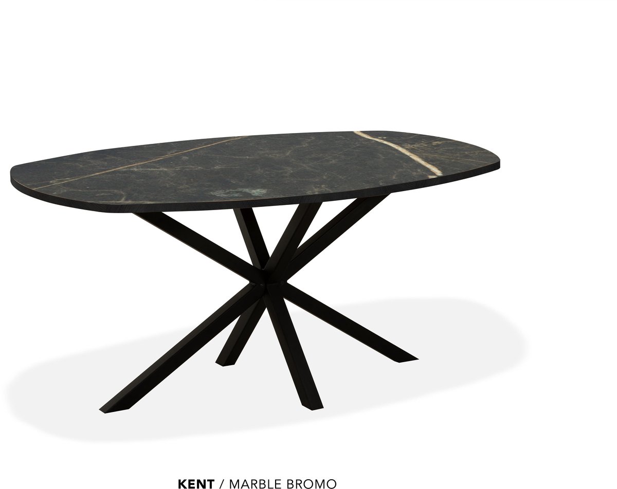 Maxfurn Eettafel deens ovaal | Zeer krasvast | Kleur: Marbel bromo | Afm. 190x102cm