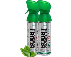 Boost Oxygen - Medium 5L - Natural - 95% Pure Zuurstof - Tot wel 200 inhalaties van 1 sec - Ademhalingsondersteuning voor sport herstel, hoogte, prestaties en gezondheid - 2x 5L (2 pak, 10L totaal)