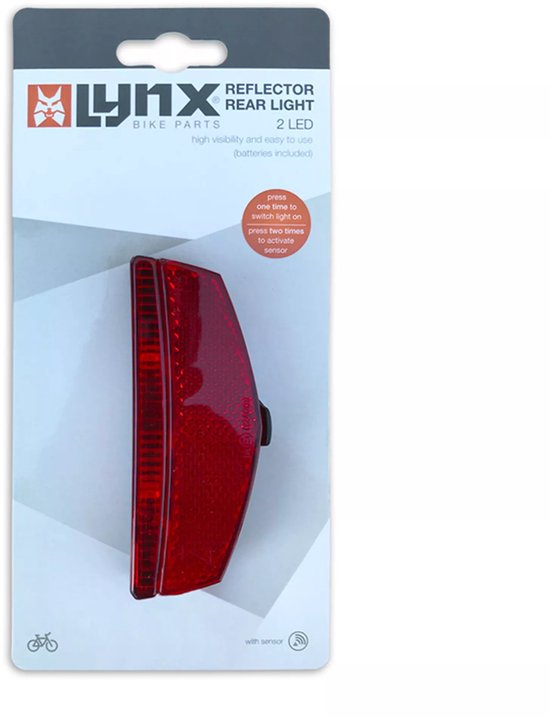 Lynx Achterlicht Luxe Sensor Led Batterijen 50-80 Mm Rood — afbeelding 2