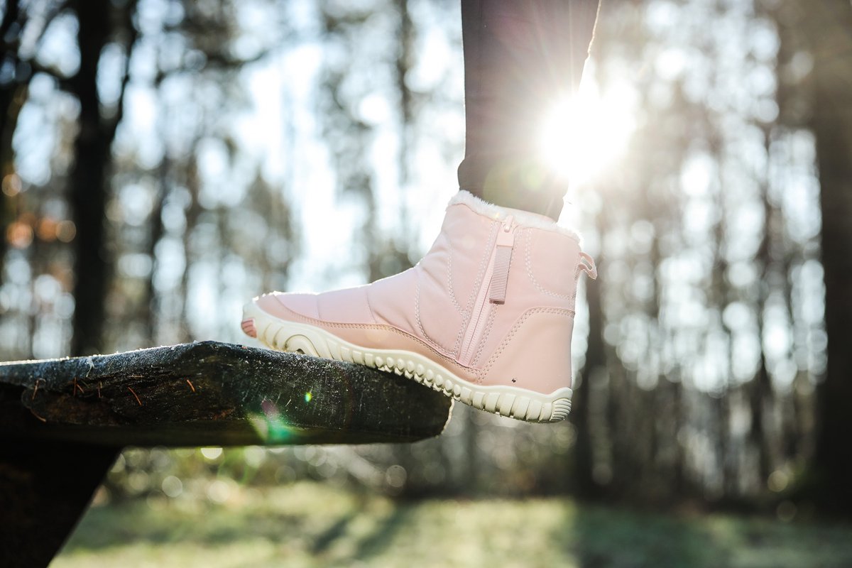 BareBoots Ruby – Warme Barefoot Winterboots Waterdicht Gevoerd & Antislip Zool Brede Teenruimte & Natuurlijk Comfort Roze