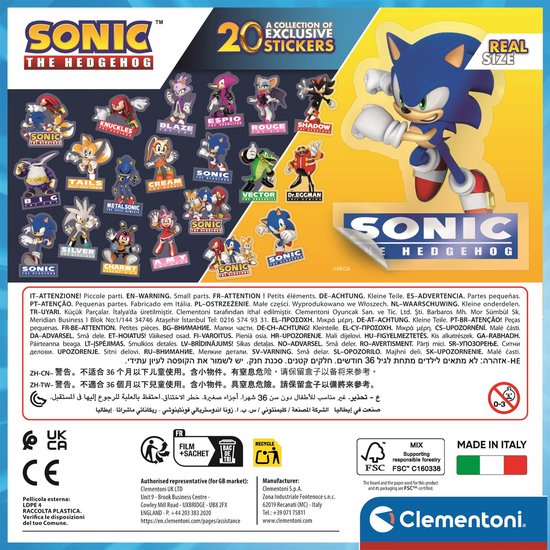 Clementoni - Kinderpuzzel - 180 Stukjes - Sonic the Hedgehog - Puzzel ...