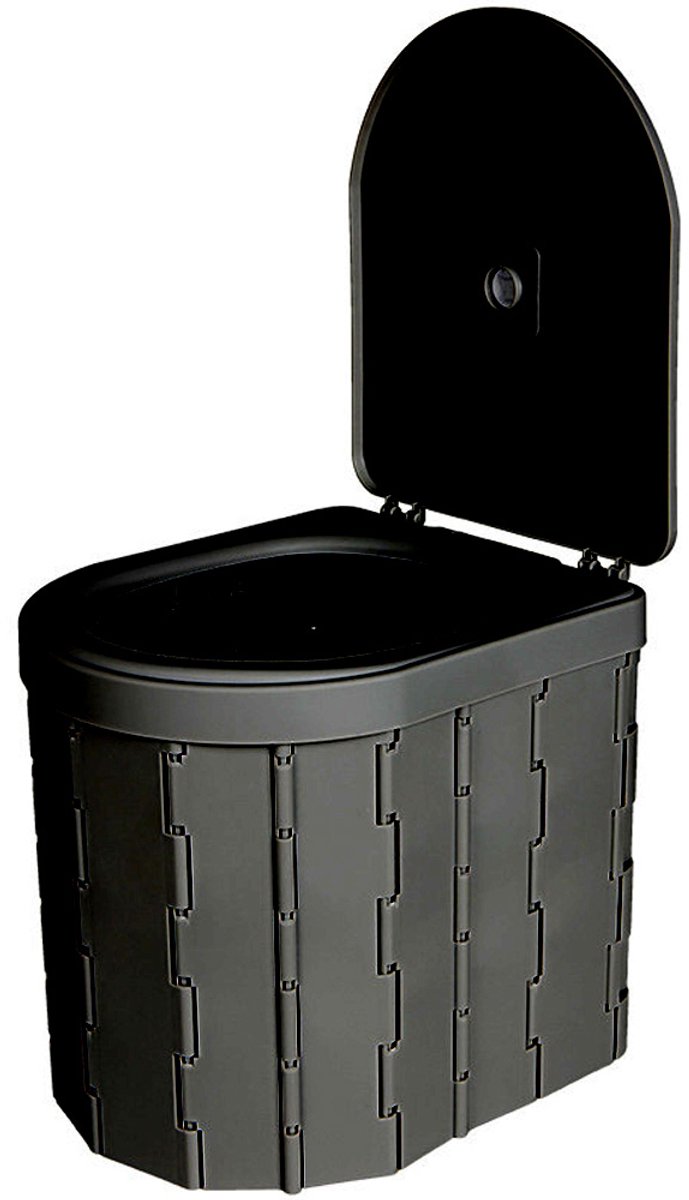 Camping Toilet - Camping prullenbak - Afvalbak - Camping WC - Draagbaar Toilet - Toilet emmer - Mobiel Toilet - Zwart