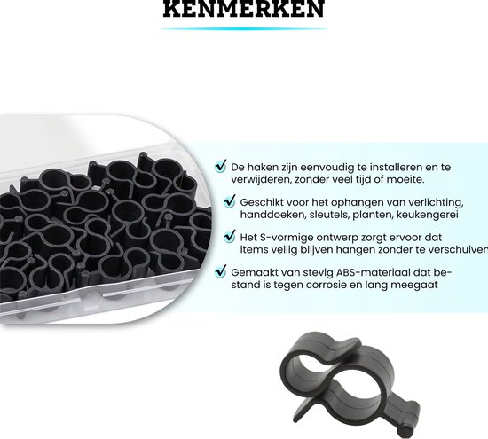Somstyle Luifelhaken RV Set - 20 Stuks - Luifel Hangers voor Kampeertent, Camper & Caravan - Zwart van Somstyle — afbeelding 4