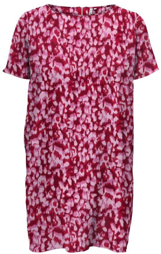 ONLY CARMAKOMA CARLUX LIFE SS TUNIC DRESS WVN NOOS Dames Jurk - Lipstick Red City Leo