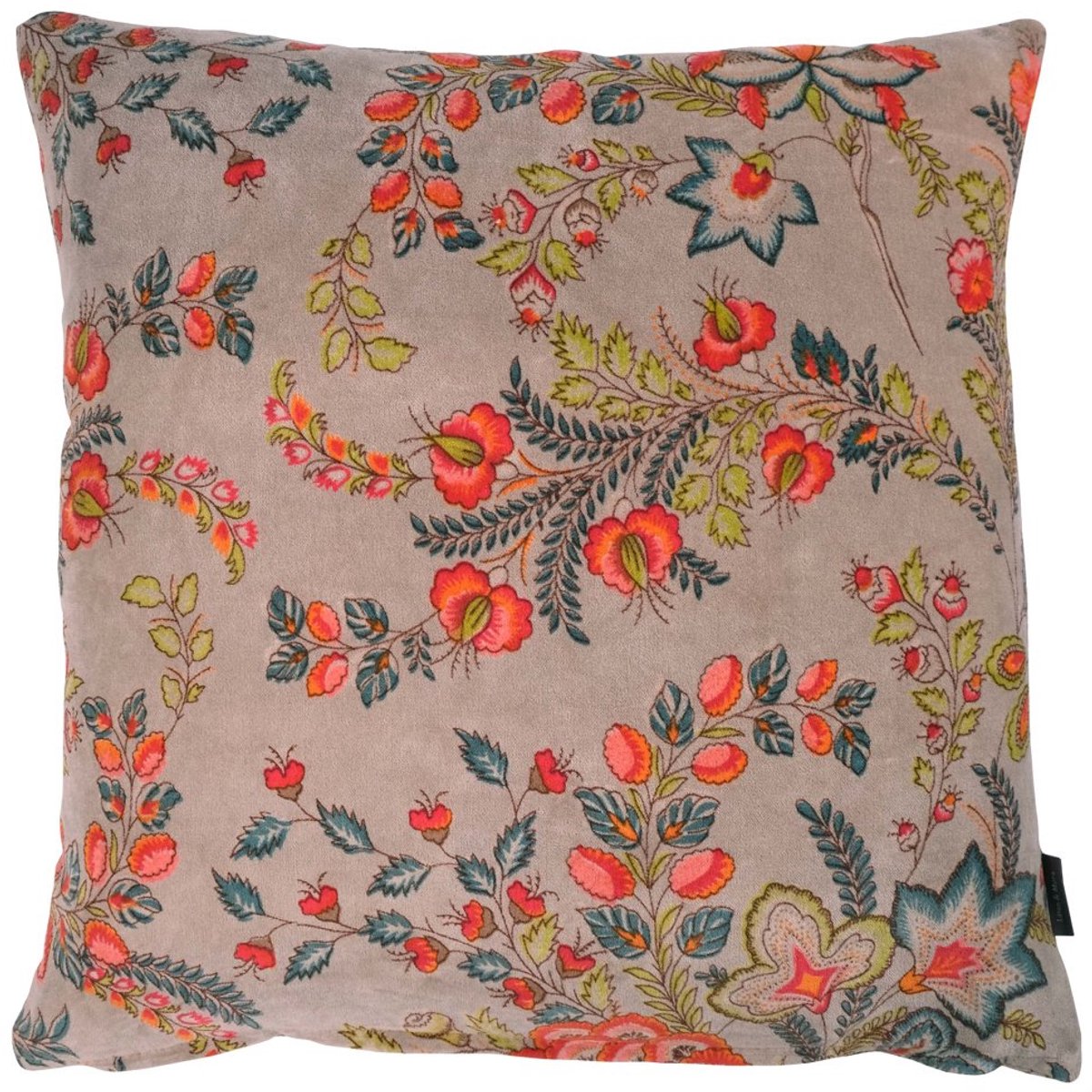 Linen & More Avalon sierkussen bloemen 45x45cm rood, goen, geel
