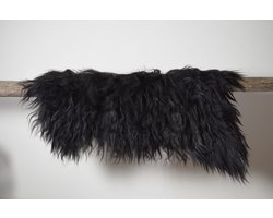 Schapenvacht voor je hond / kat - 100% natuurlijke vacht - Donkerbruin / zwart - 70-80 cm