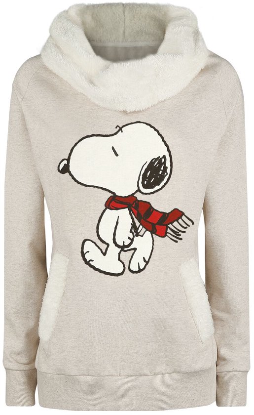 Sweat-shirt d'hiver Peanuts Snoopy beige chiné S Femme