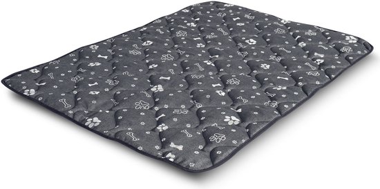 Tapis pour chien 120x80 cm imperméable avec os argentés
