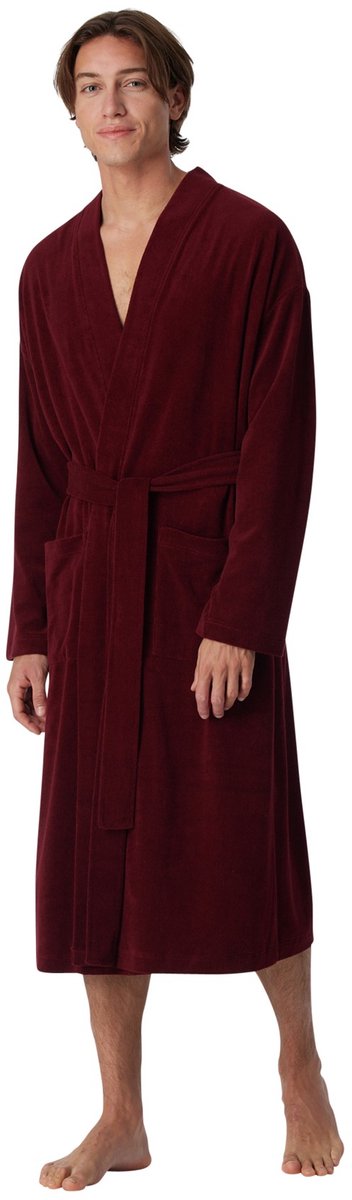 Schiesser badjas bordeaux katoen