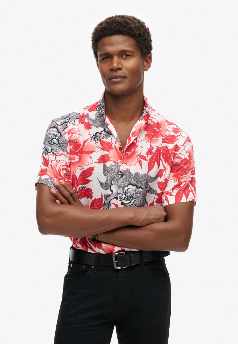 Superdry Hawaiian Resort overhemd Heren Shirts Rood