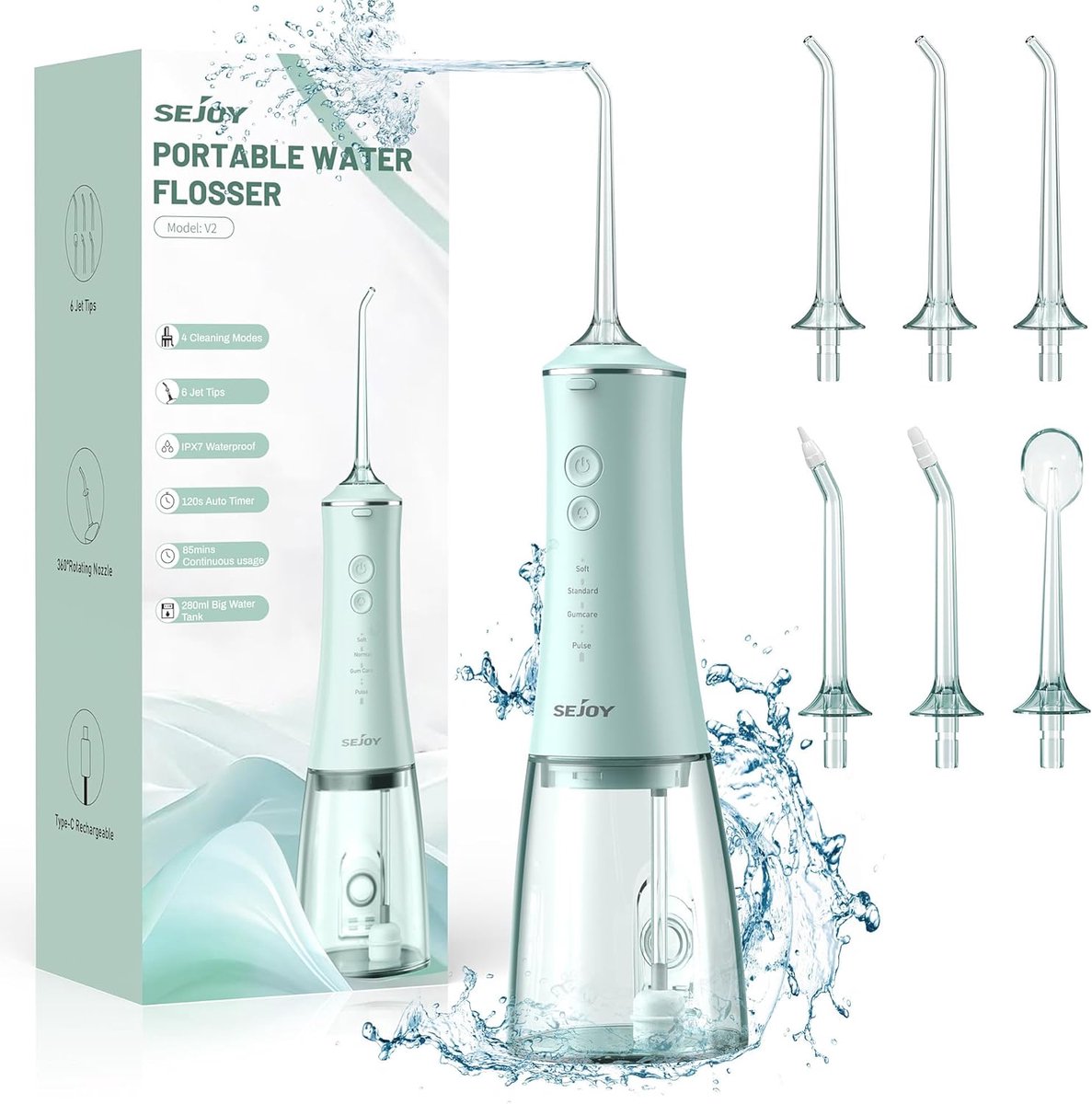 Draadloze Waterflosser voor volwassenen en kinderen - Oplaadbare Orale Irrigator met IPX7 Waterdichtheid